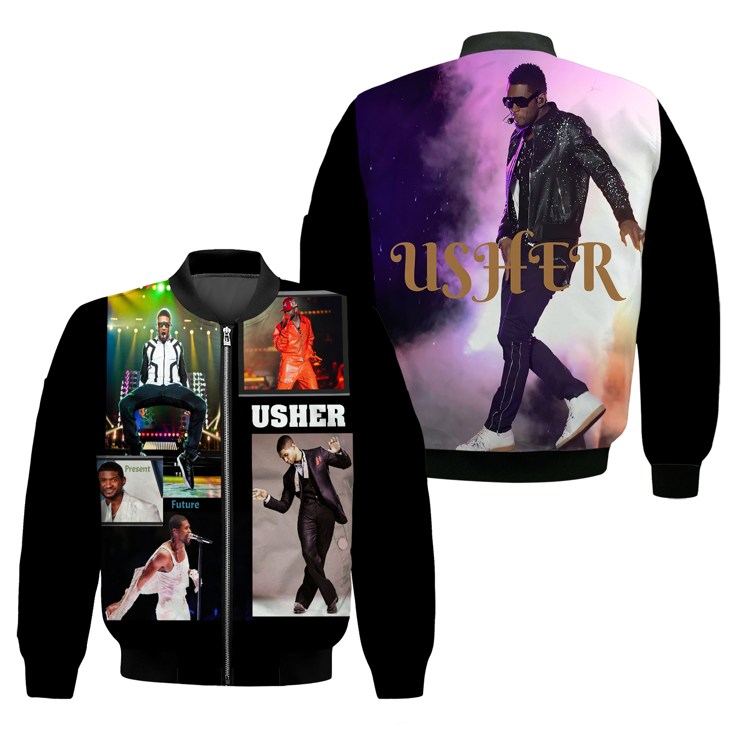 USHER Ladies Bomber Jacket (AOP)
