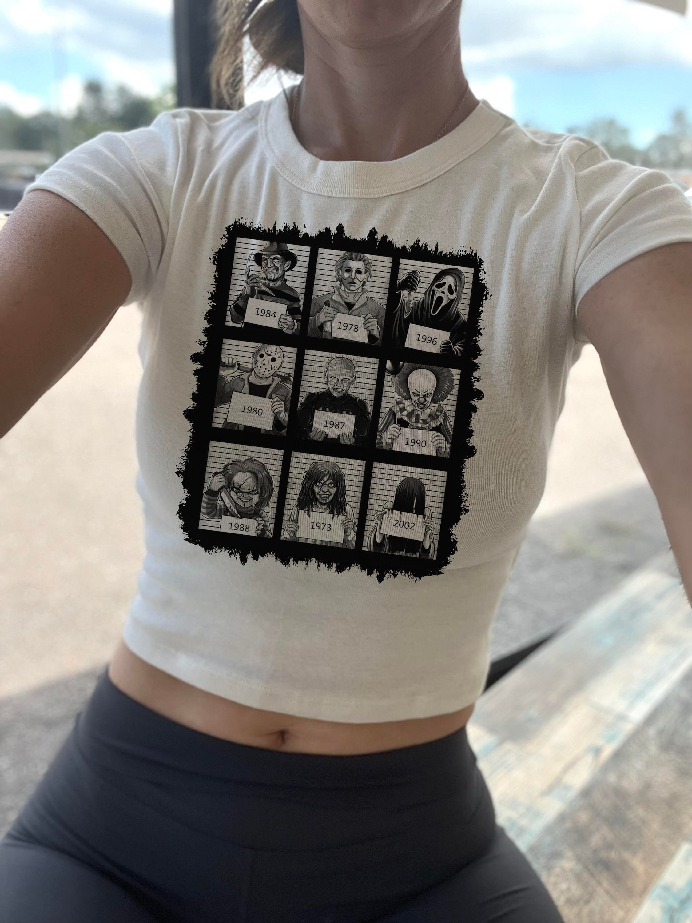 horror movie crop, horror movie tshirt, horror show baby tee, horror crop tank, scream crop top