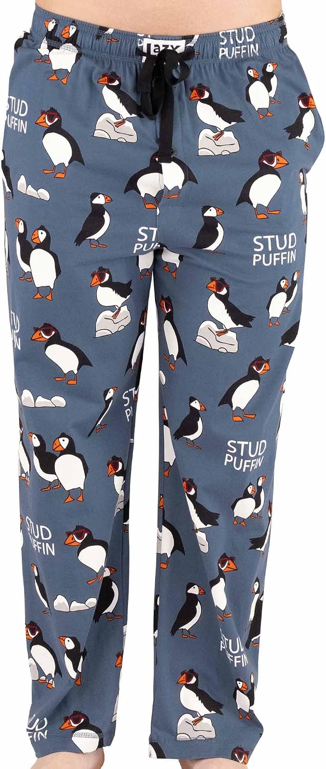 Lazy One Men's Cotton Pajama Pants with Pockets, Funny Fishing Pajamas