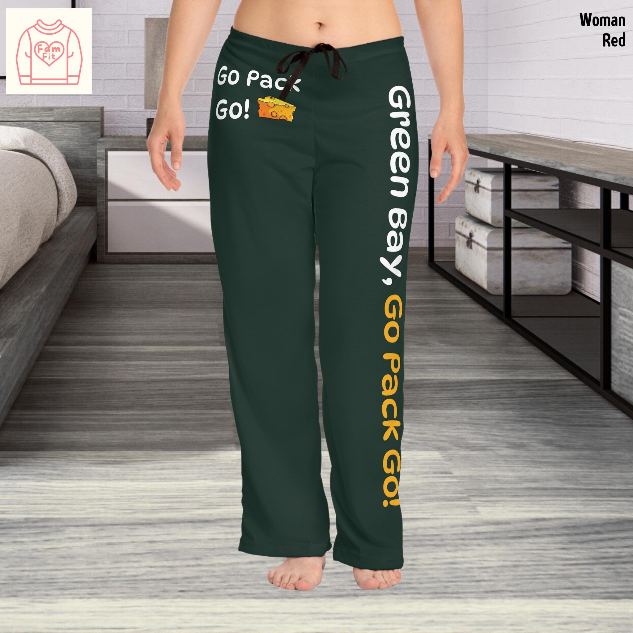 Go Pack Go Pajama Pants, Green Bay Pajamas Women, Green Bay Pajamas Men, Packer Pajamas Fan Gift, Pajama Pants, Gift for Him, Gift for Her