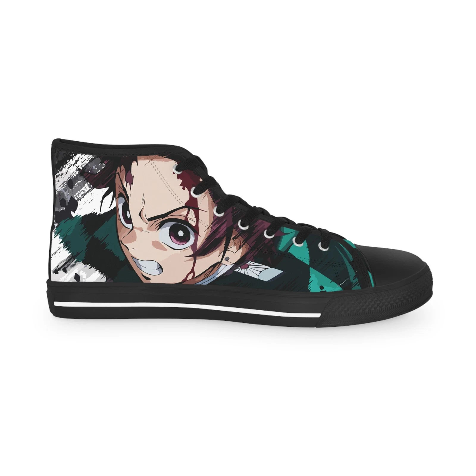 Men High Top Sneakers Shoes tnajiro fan art anime manga demon footwear