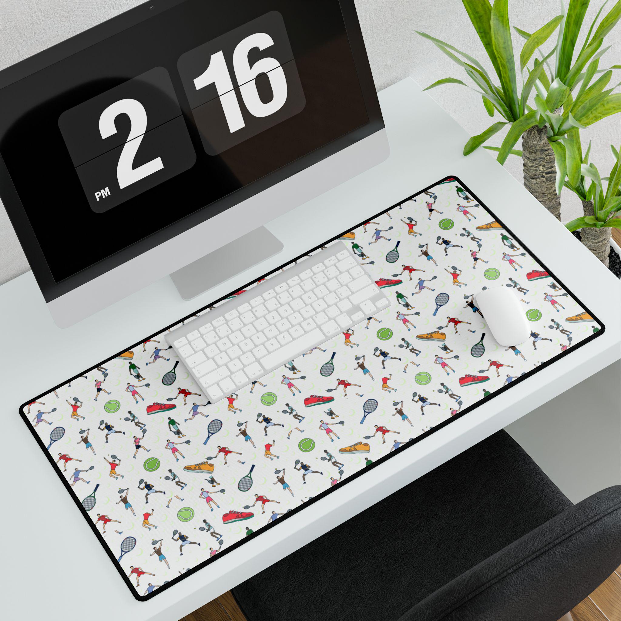 Tennis Desk Mat - Sporty Tennis Office Desk Decor, Perfect Gift for Tennis Lovers