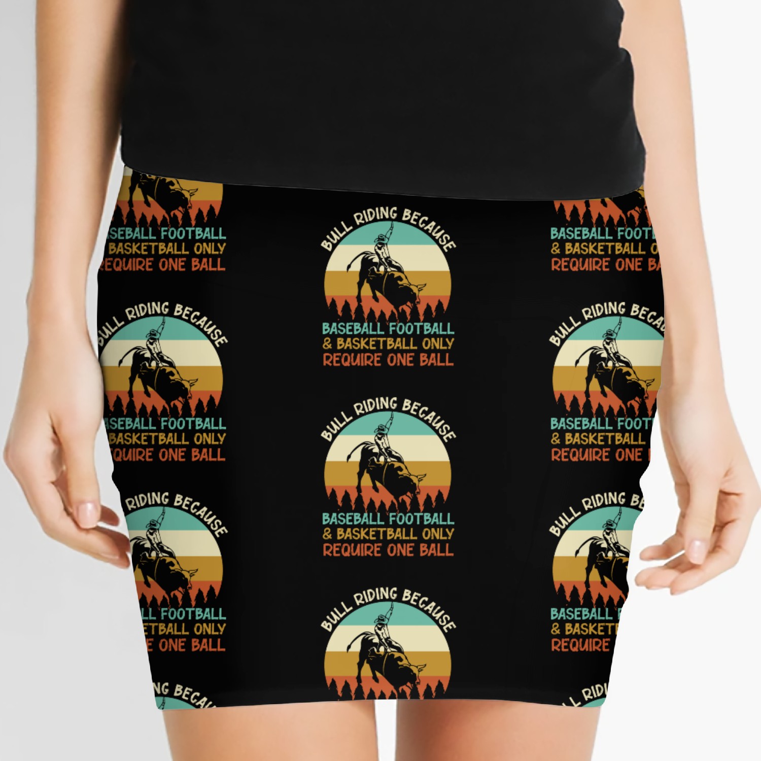 Bull Riding Bull Rodeo Mexico Vintage Women's Mini Skirts