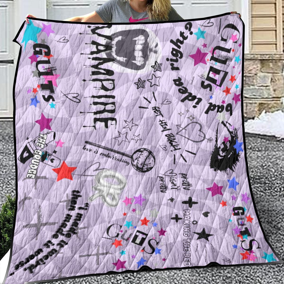 Olivia Rodrigo GUTS Tour Inspired Fleece Blanket