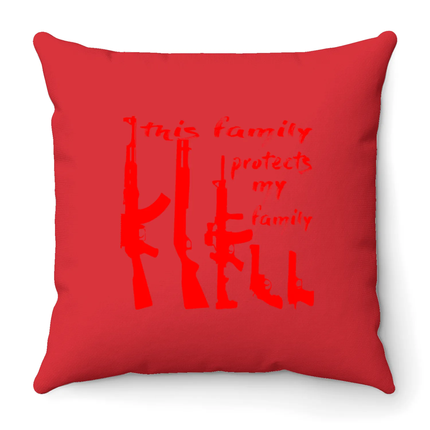This Family Protects My Family ©WhiteTigerLLC.com Throw Pillows