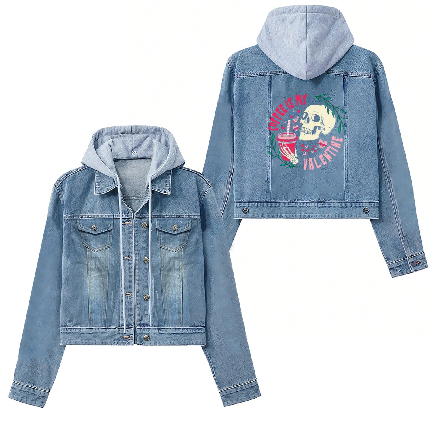 Coffee Lovers Coffee Is My Valentine Women's Denim Jackets