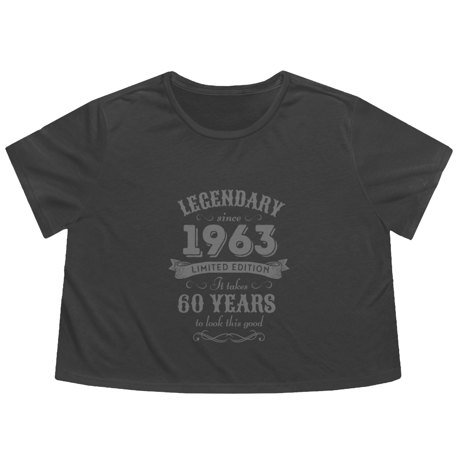 60th Birthday Vintage 1963 Flowy Cropped Tees