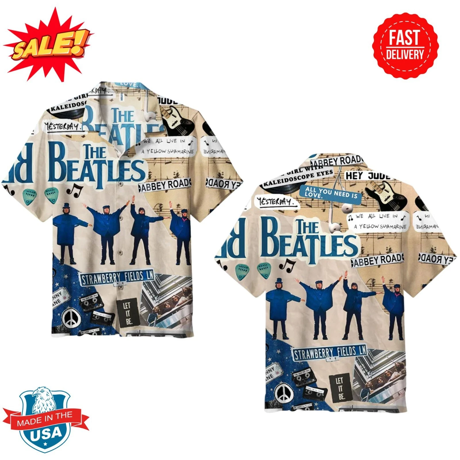 The Beatles Unisex Hawaiian Shirt