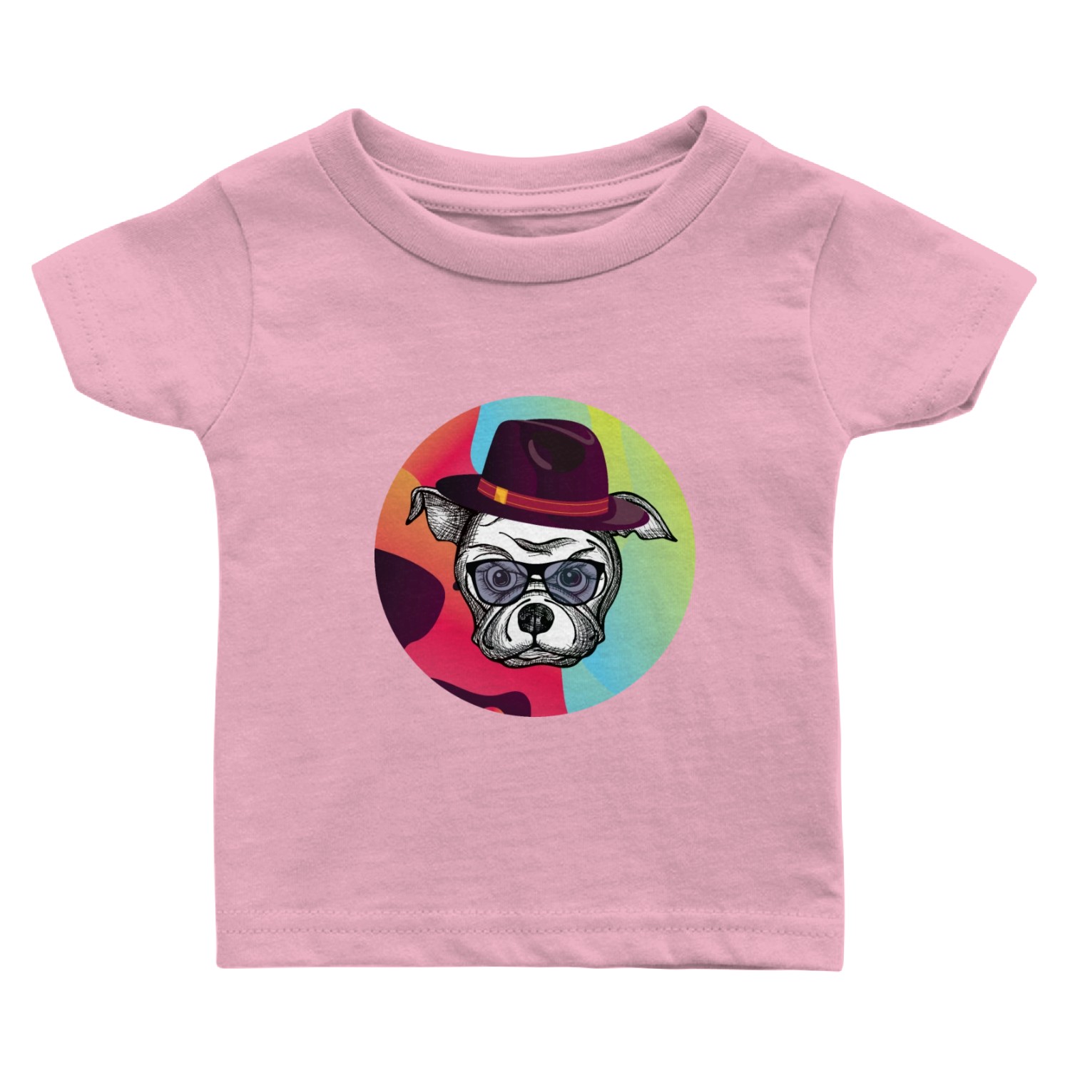 Dog colorful retro style Baby T Shirts