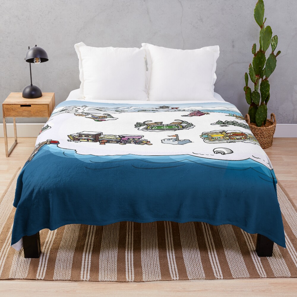 Club Penguin Map Throw Blanket