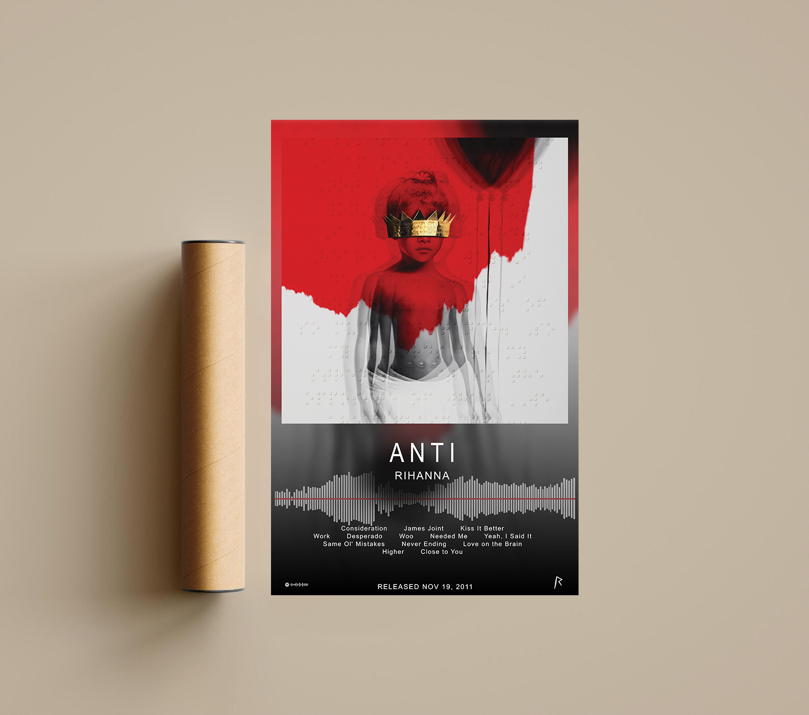Rihanna Poster | ANTI Poster | Album Poster Prints | Wall Decor Posters | Album Cover | Pop Music Poster
