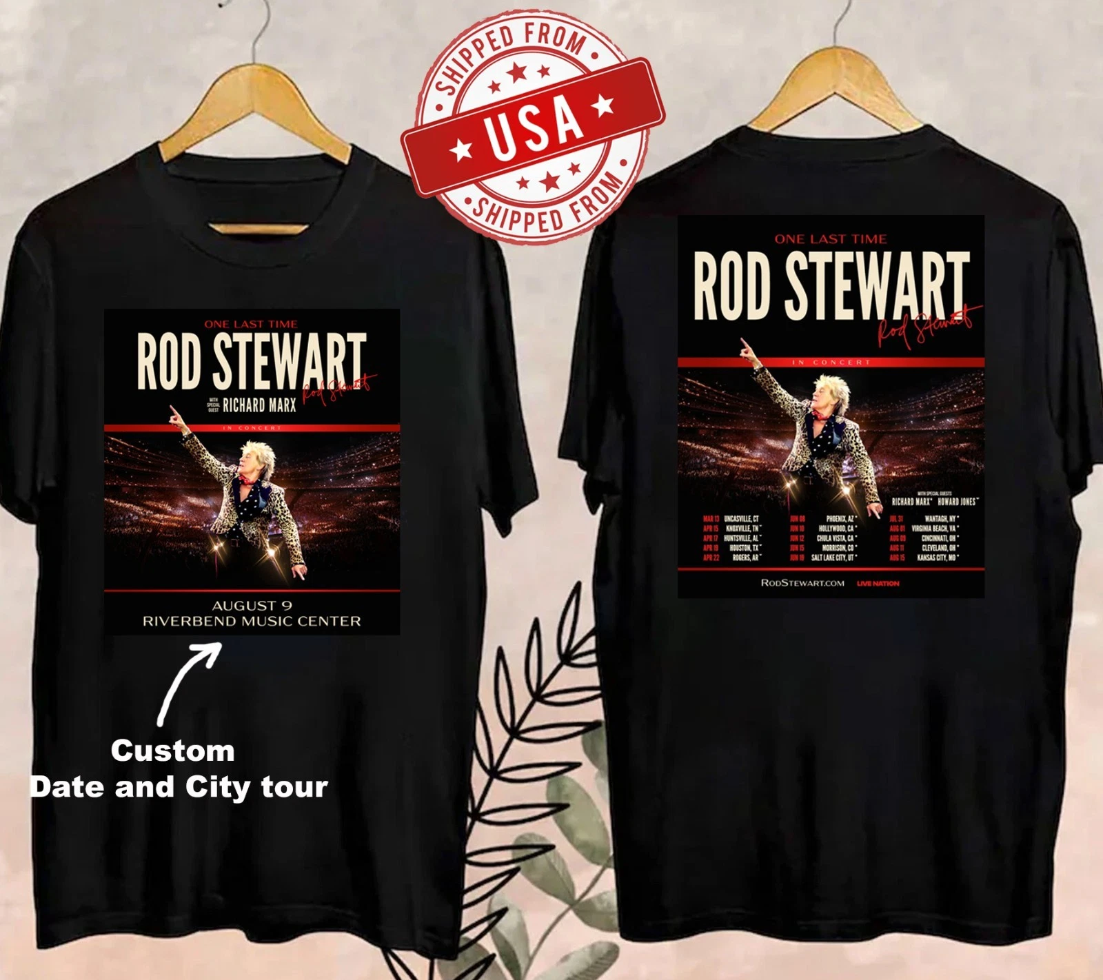 Rod Stewart One Last Time Tour 2026 T-Shirt, Personalization Tour Date Shirt