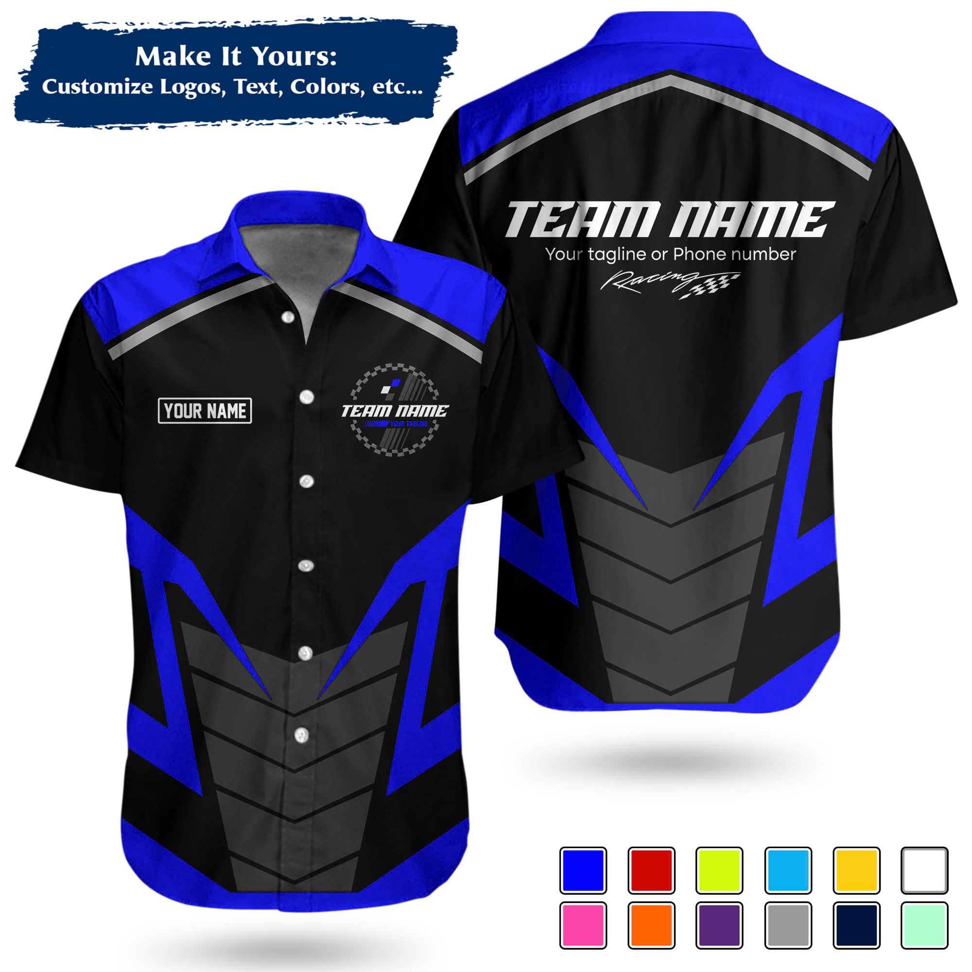 Custom Racing Team Shirt | Personalized Motorsport Pit Crew Uniform Race Workwear