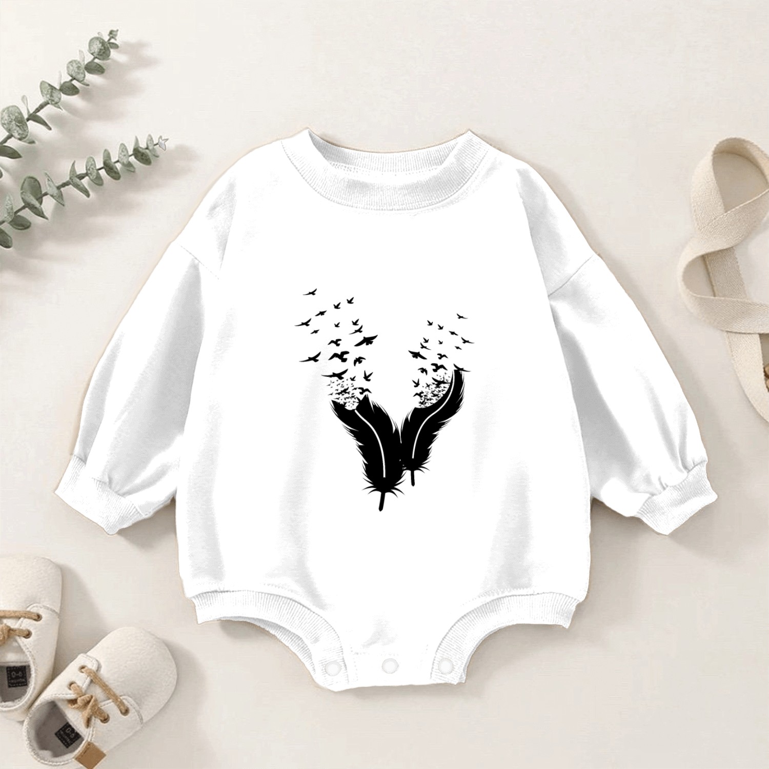 feather Baby Romper Sweatshirts