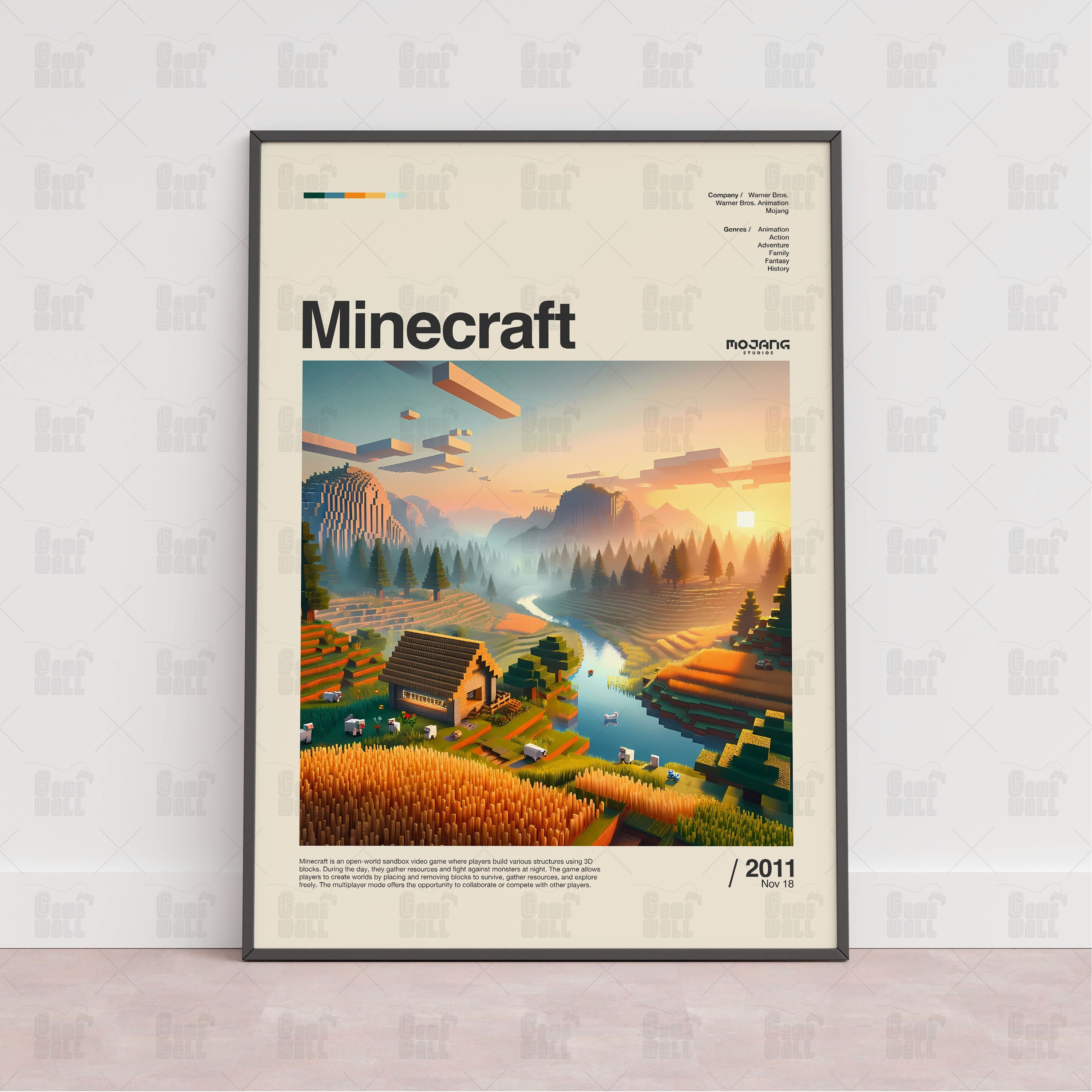 Minecraft Poster, Gaming Room Poster, Gaming Wall Poster, Gaming Print Poster, Game Gift, Video Games Poster, Gaming Wall Art, Custom Game