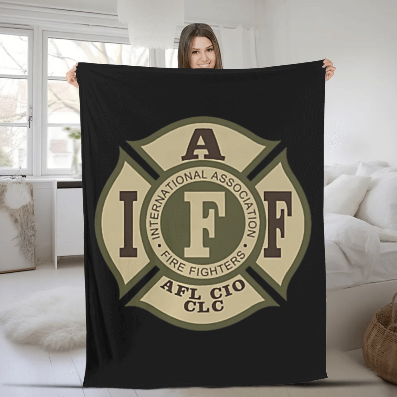 IAFF Union US made Firefighter Military Multicam Fleece Blankets