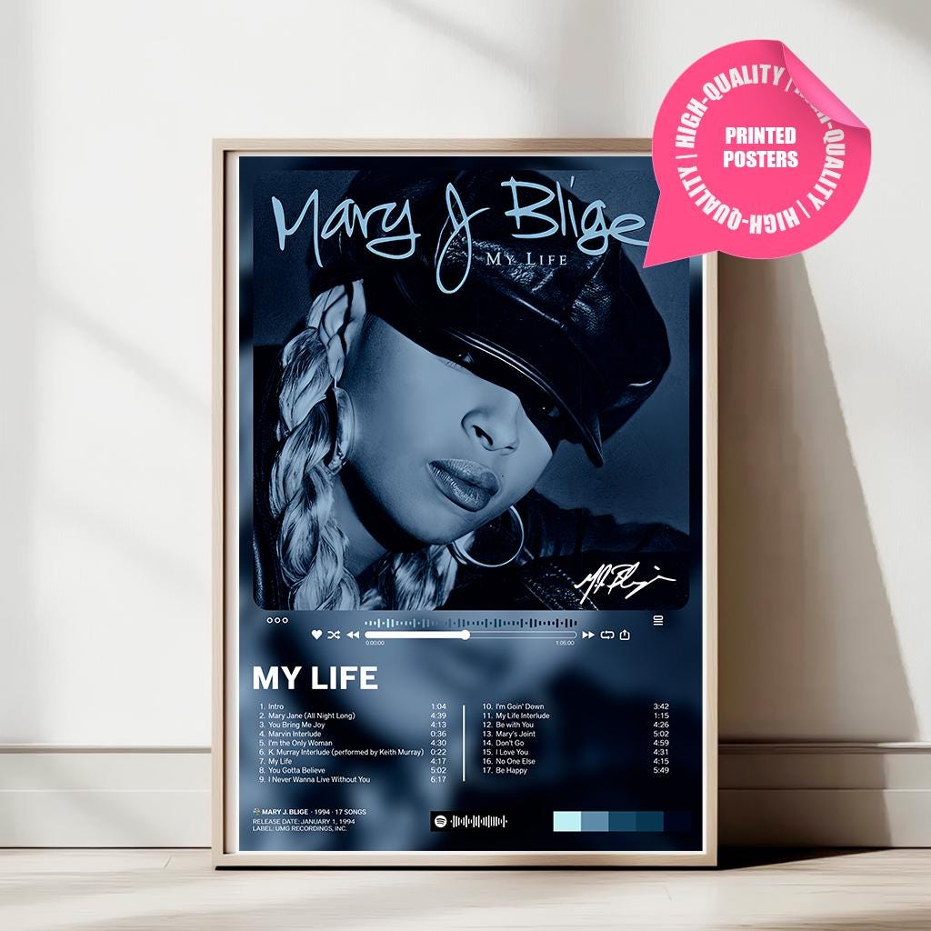 My Life Album Poster, Mary J. Blige, Hip Hop Poster, R&B Poster