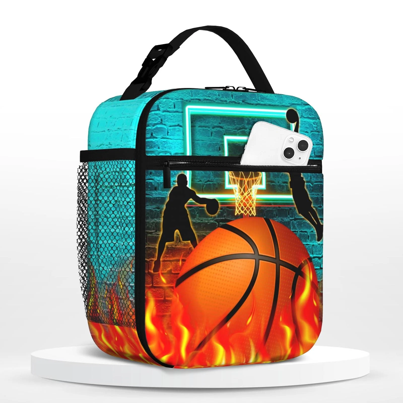 Basketball Sport Lunch Bag for Kids Boys Girls