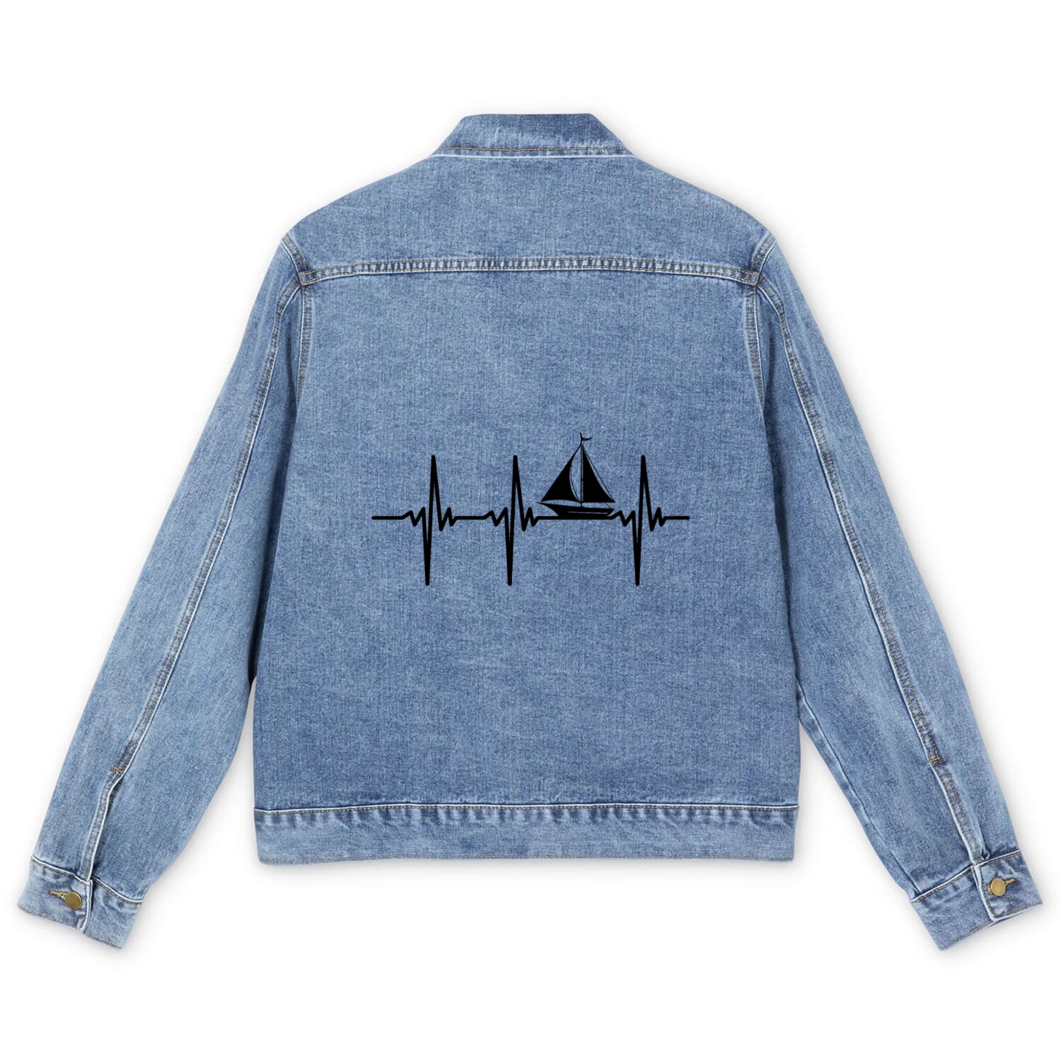 Heartbeat For Fast Boats With Sails Men's Denim Jackets