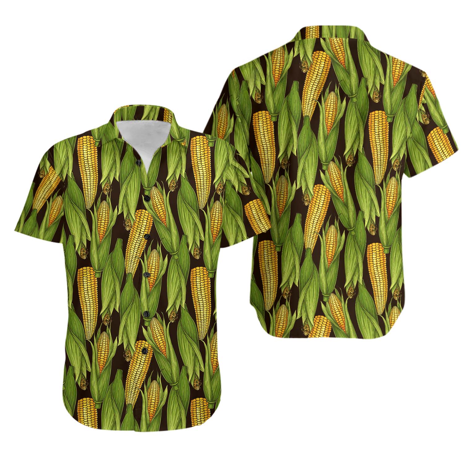 Natural Corn Cobs Hawaiian Shirt Funny Corn Shirt For Adults Corn Print Shirt