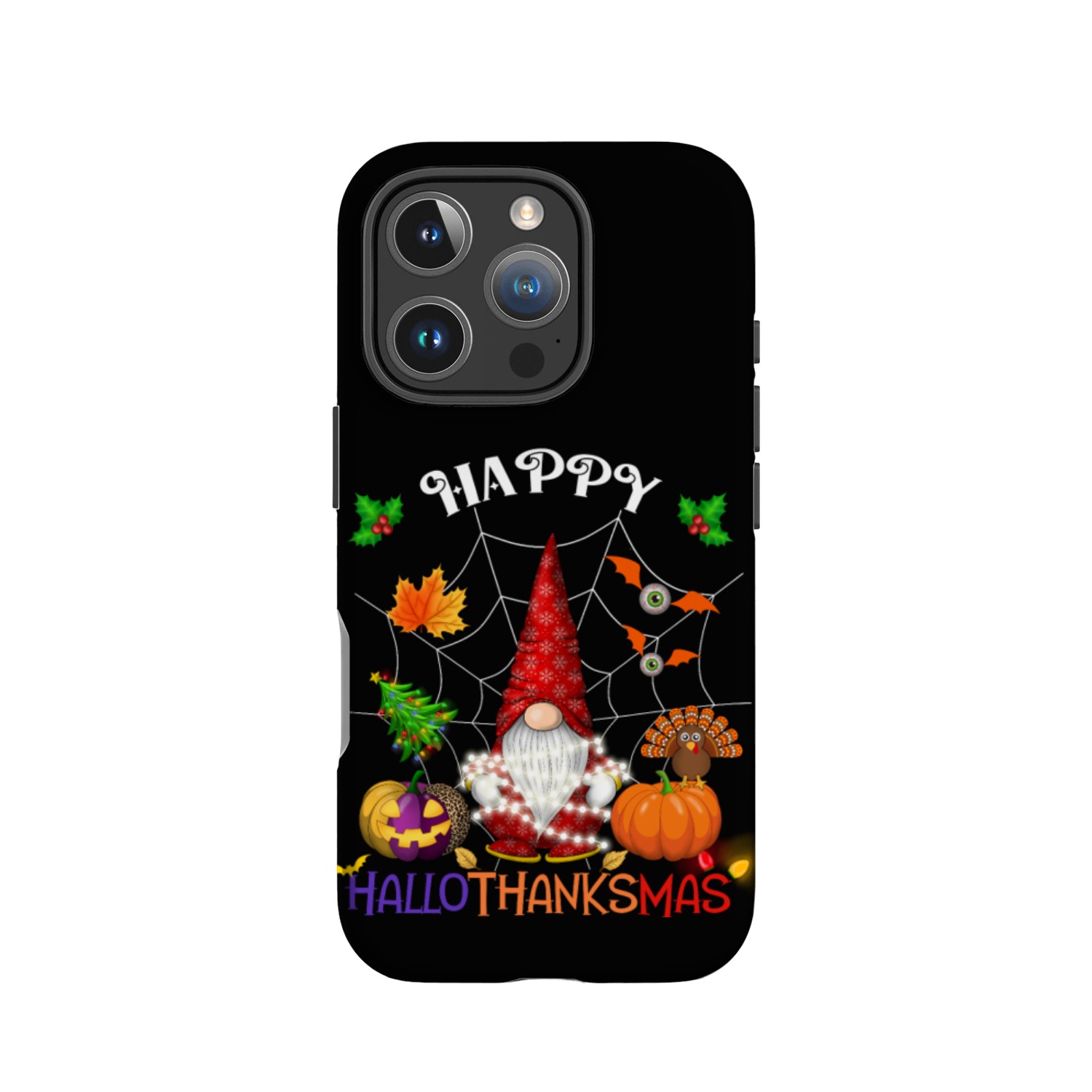 Happy HalloThanksMas Gnome IPhone Cases