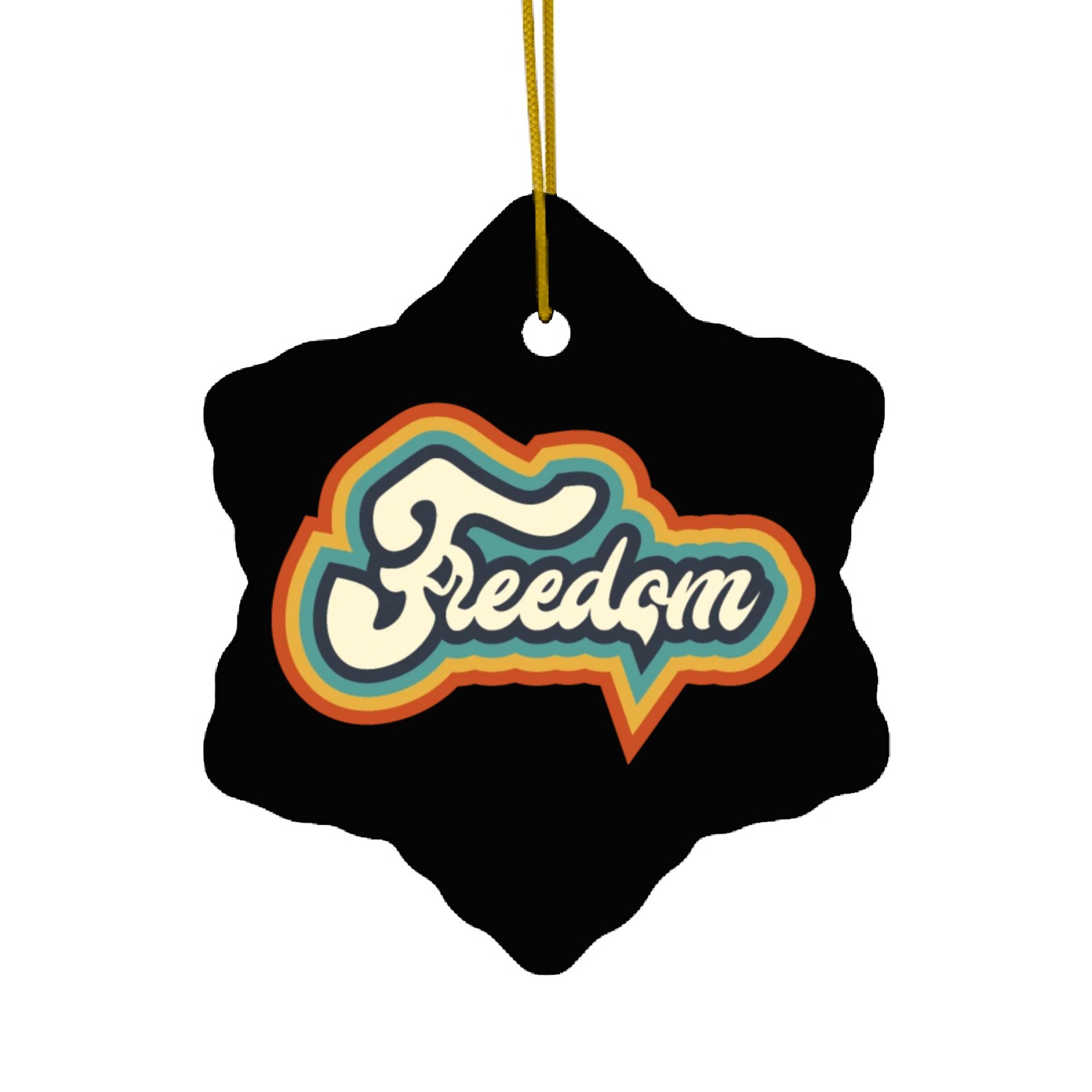 Freedom Typography Ceramic Ornaments