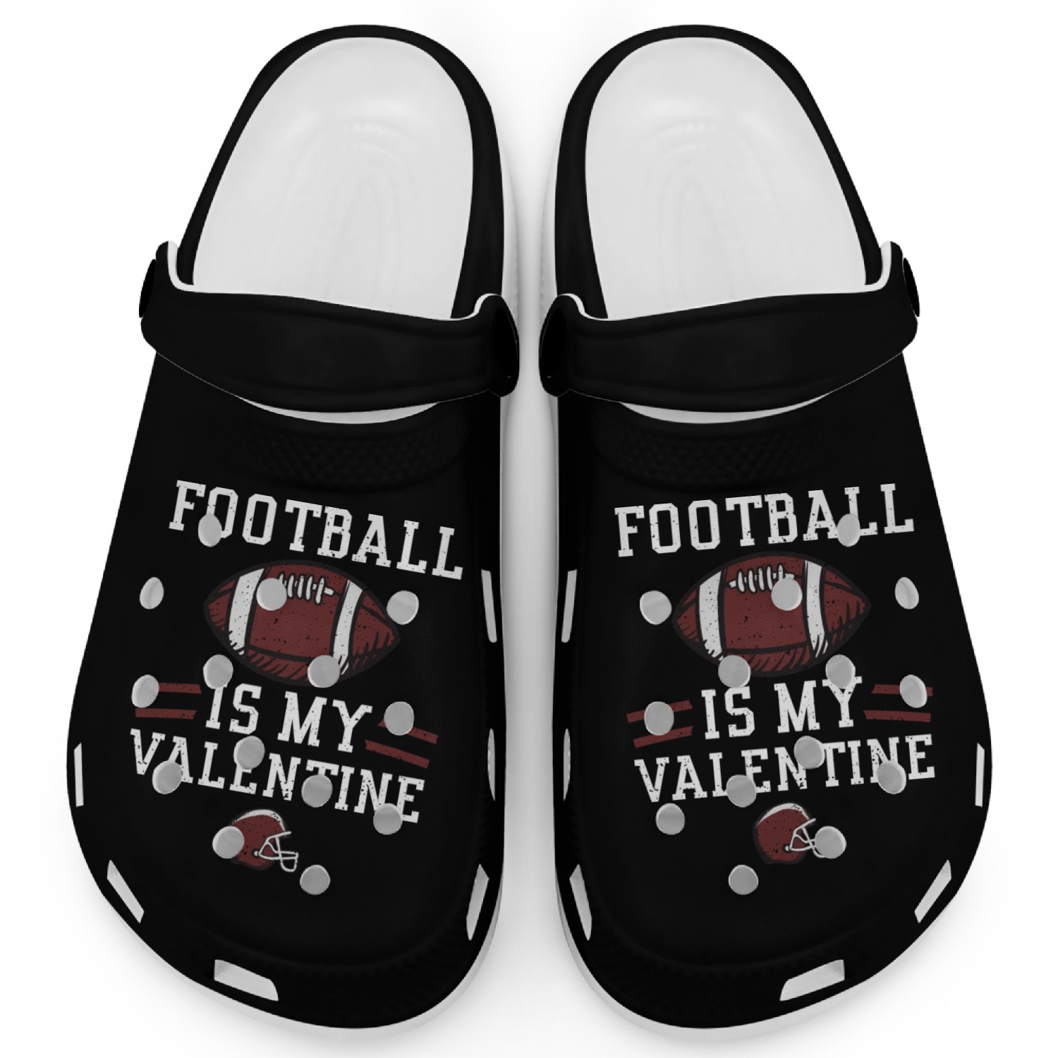Football Is My Valentine Clogs