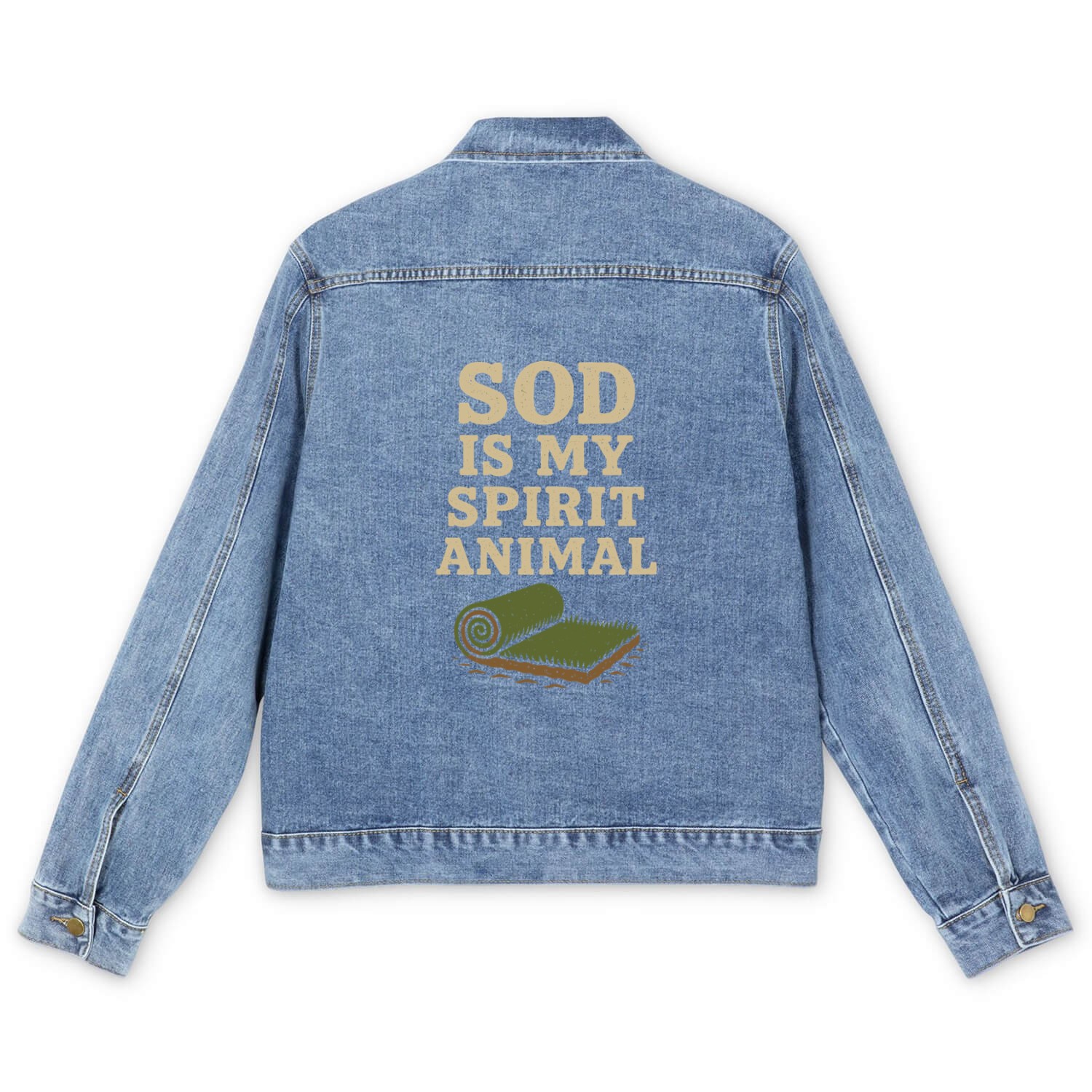 Landscaper Lawn Boss Outdoor Life Green Thumb Gras Men's Denim Jackets