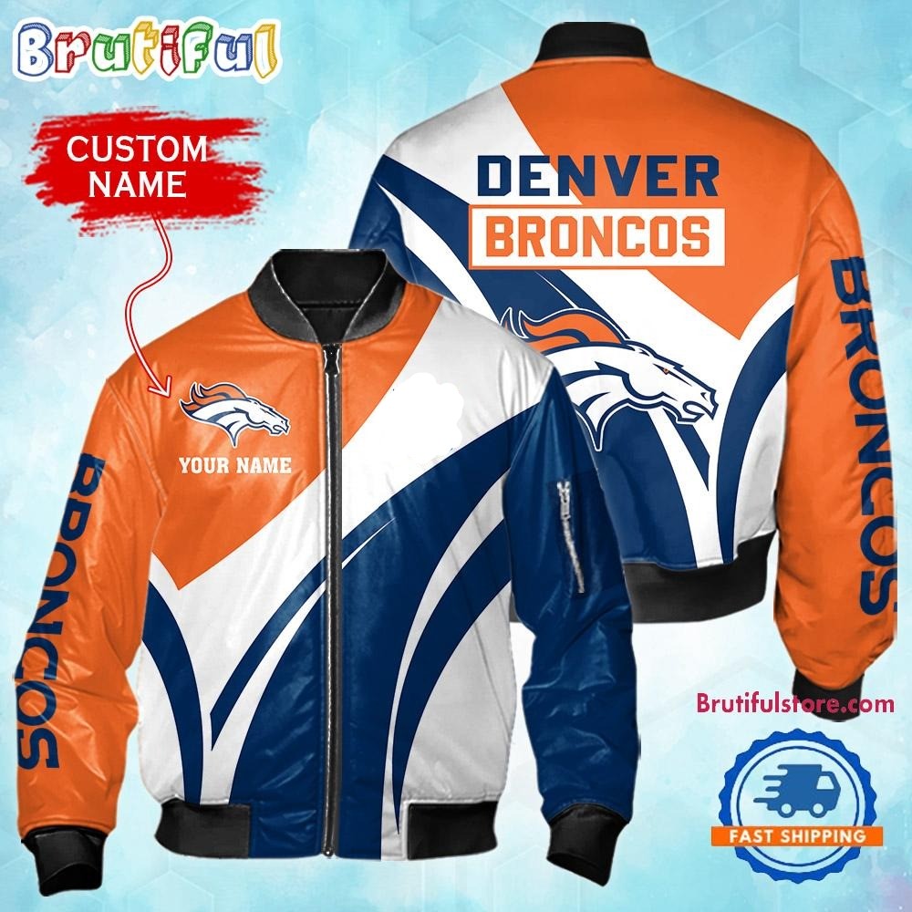 Denver Broncos Football Team Logo Personalized Bomber Jacket