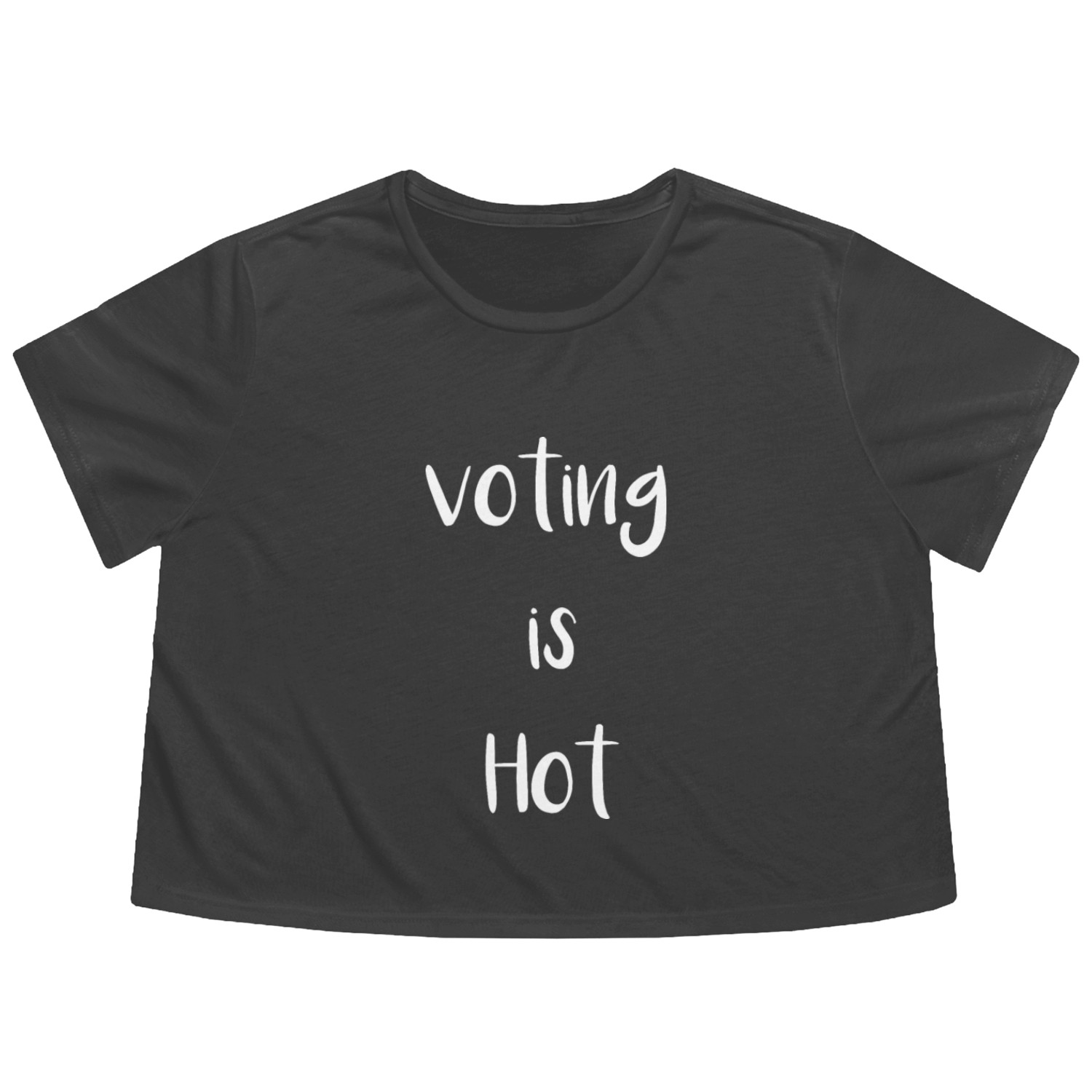 voting is hot Flowy Cropped Tees