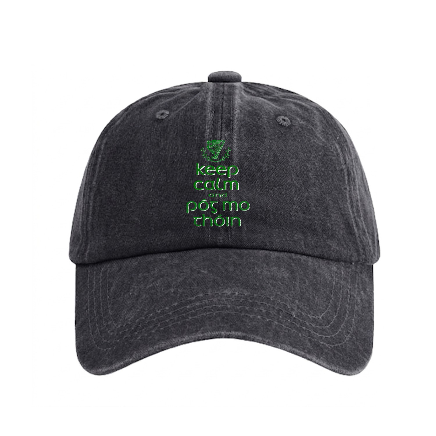 Keep Calm And Pog Mo Thoin' Irish Washed Denim Baseball Caps