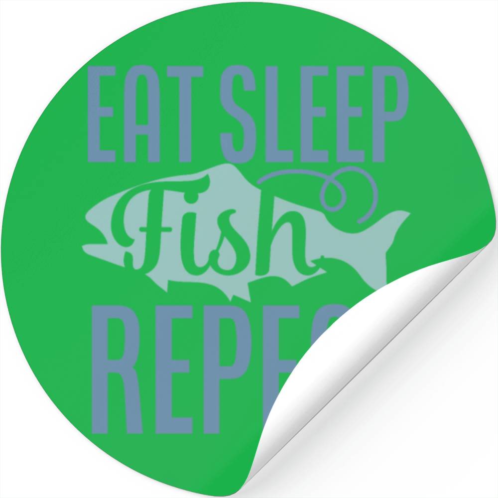 Eat Sleep Fish Repeat Stickers