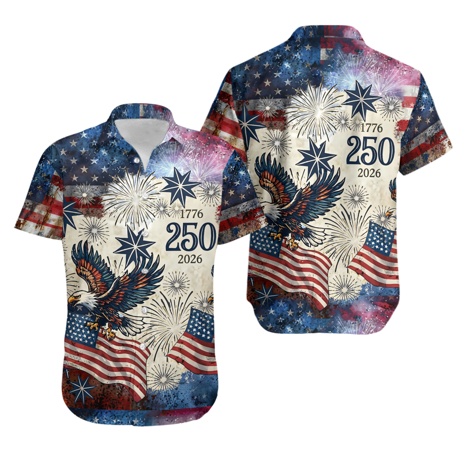 USA 250 Anniversary Eagle 1776-2026 Hawaiian Shirt, America 250 Shirt