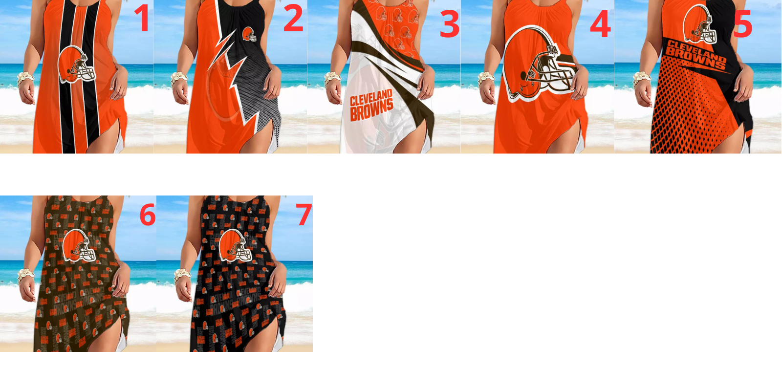 Sling Women's Cleveland Browns Broncos Summer Sundress Casual Dress Casual Dress
