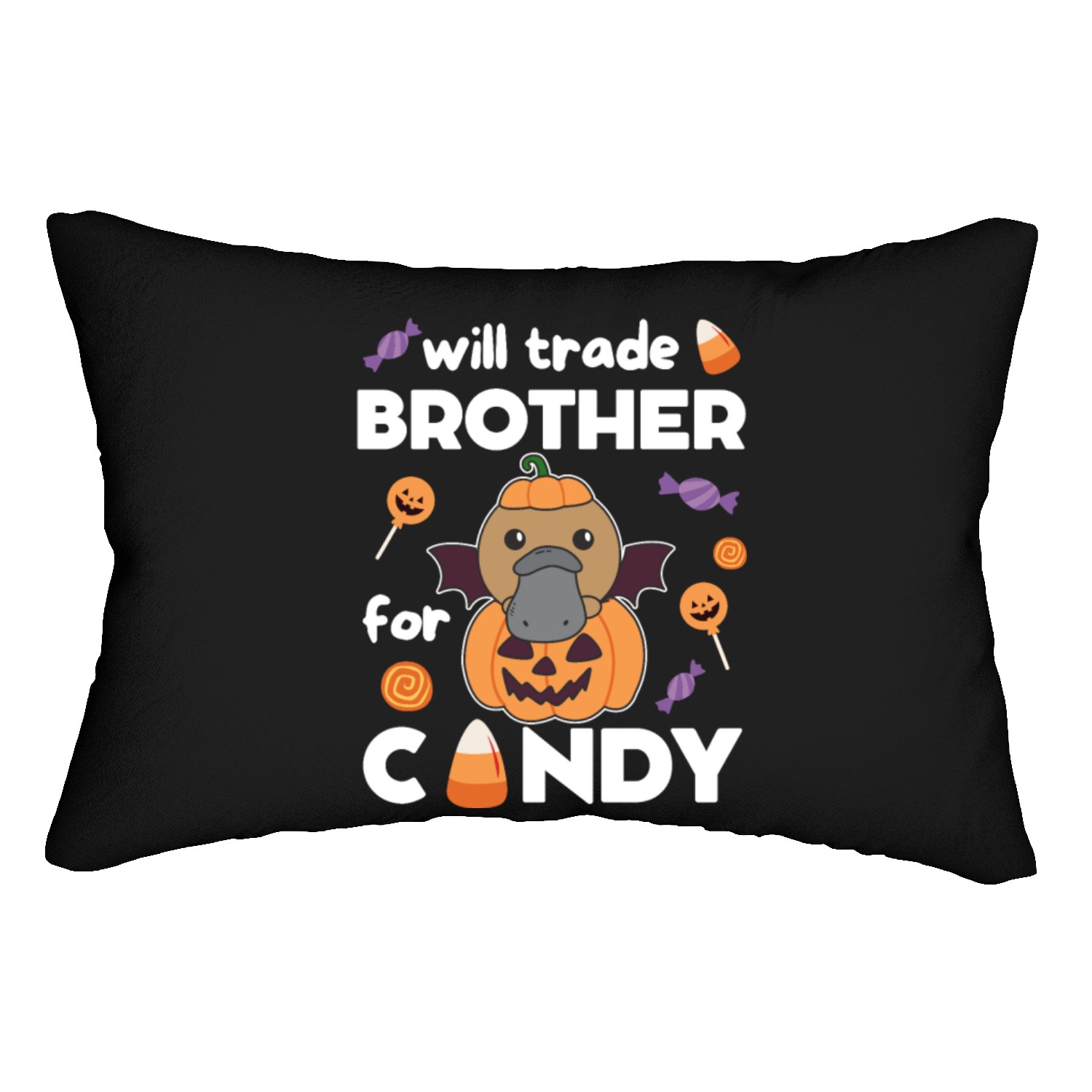 Platypus Halloween Trade Brother For Candy Lumbar Pillows