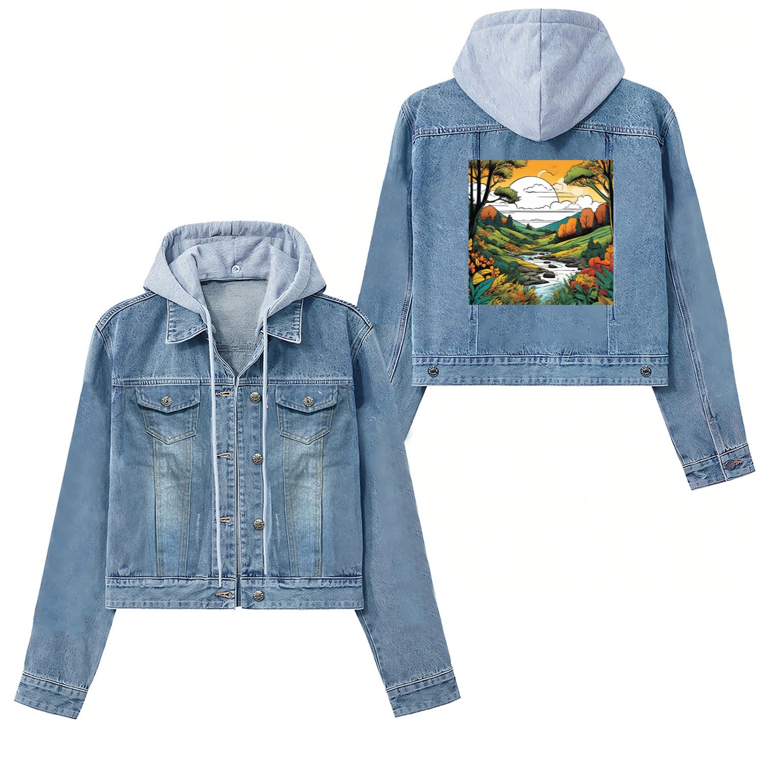 nature art2 Women's Denim Jackets