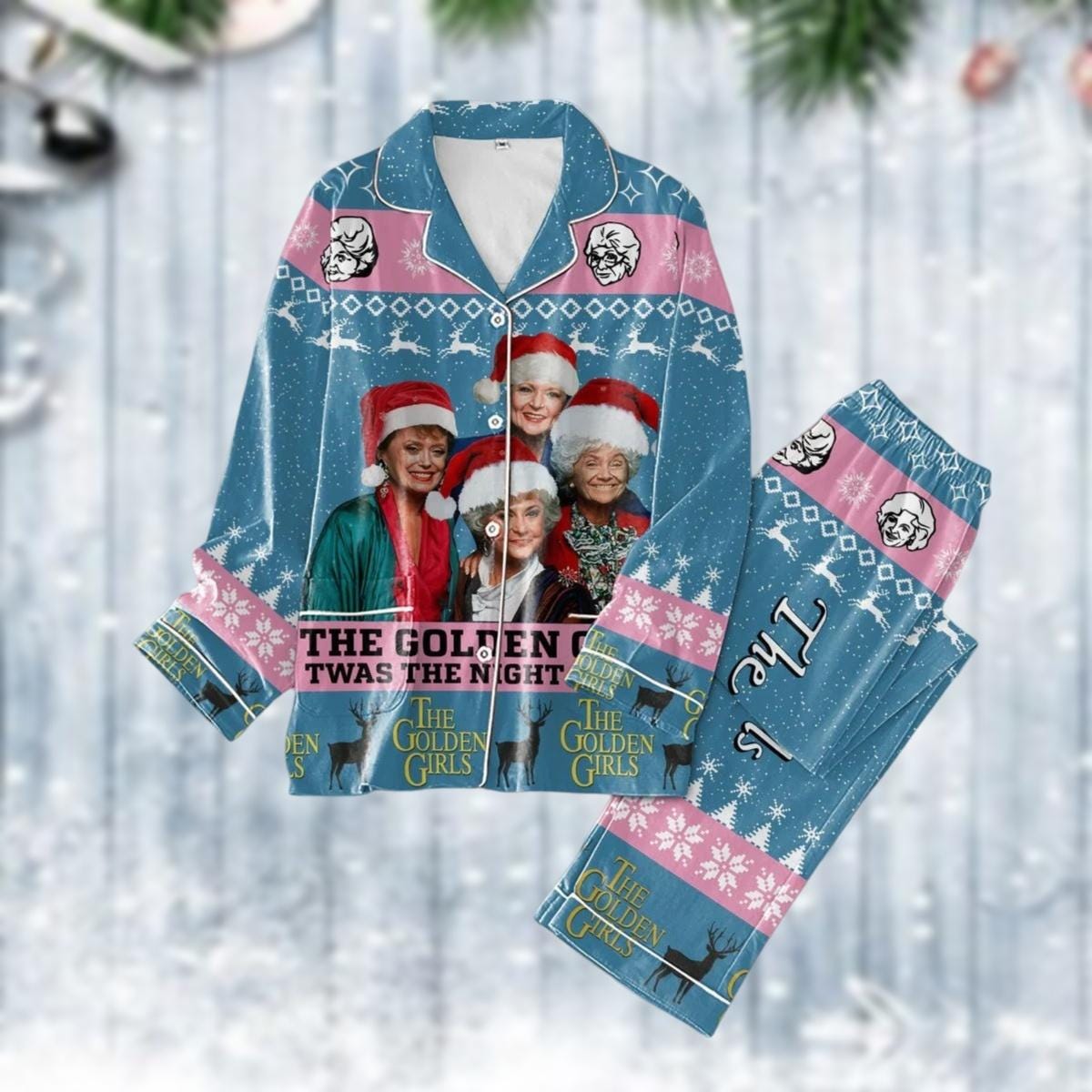 Christmas Golden Warhol Girls Pajamas Set, Retro Tv Series Shirt, The Stay Golden Holiday Pajamas, 80S Tv Sitcom, Gift For Her