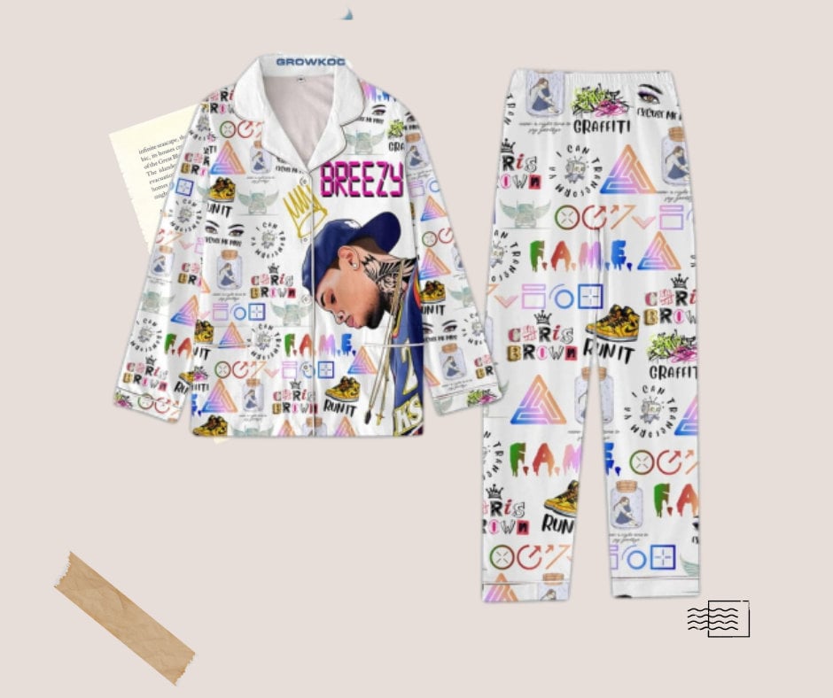 Chris Brown Concert Pajamas Set, Chris Brown 11 11 Tour Shirt, Chris Brown Pants, Chris Brown Pj Set, Pj Music Set Of Pajamas Women