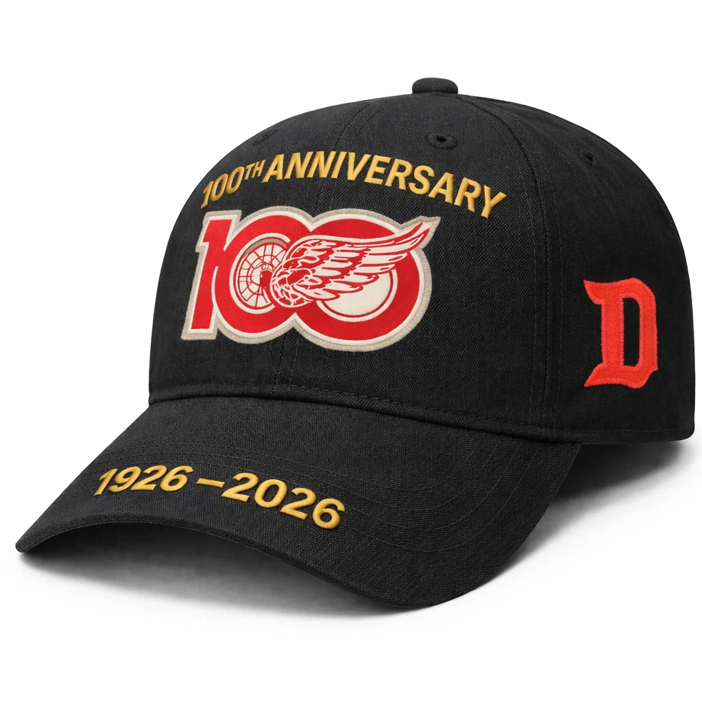 Detroit Red Wings Est.1926 100th Anniversary Classic Cap - Print Hat, One Size