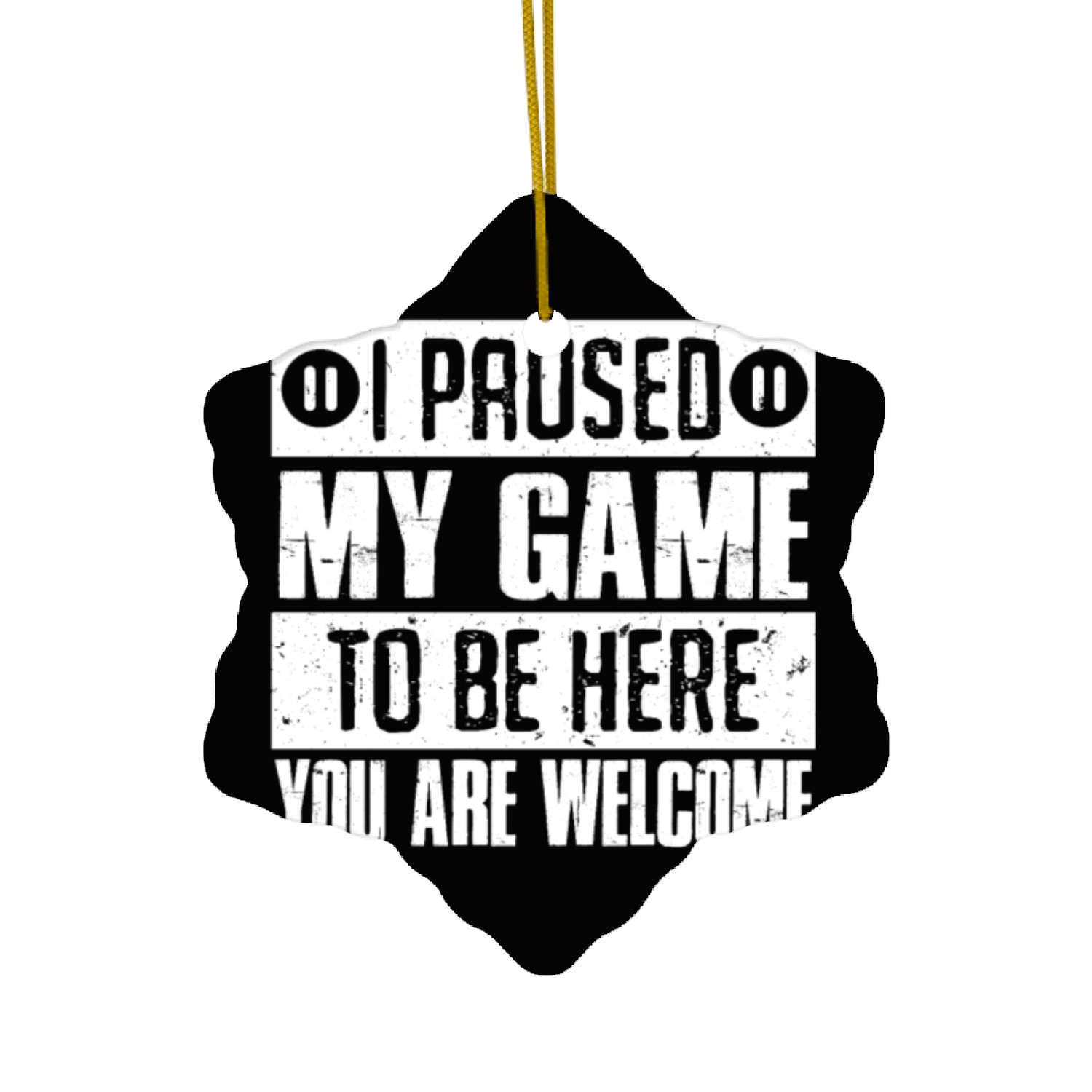 Video Player Addicted I Paused My Game to be Here Ceramic Ornaments