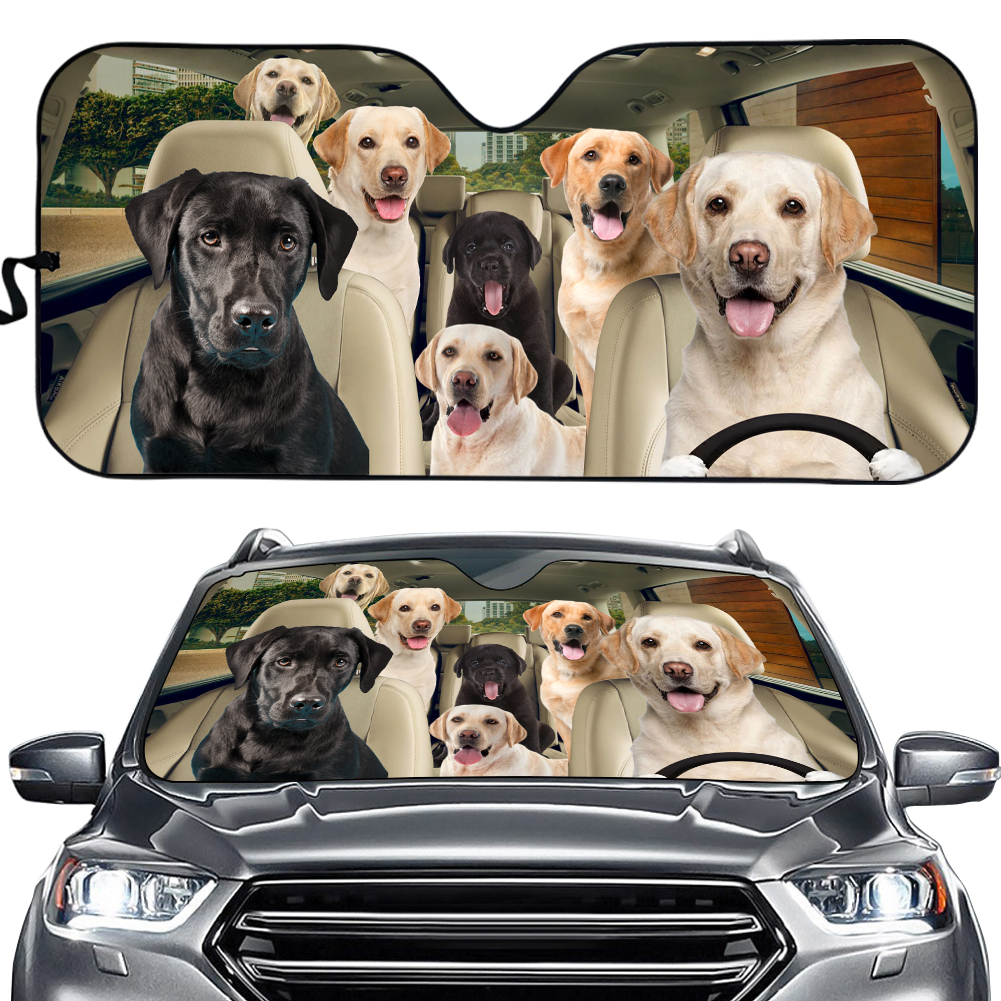 Labrador Retriever Car Sunshade, Retriever Car Sunshade, Labrador Retriever Car Decoration