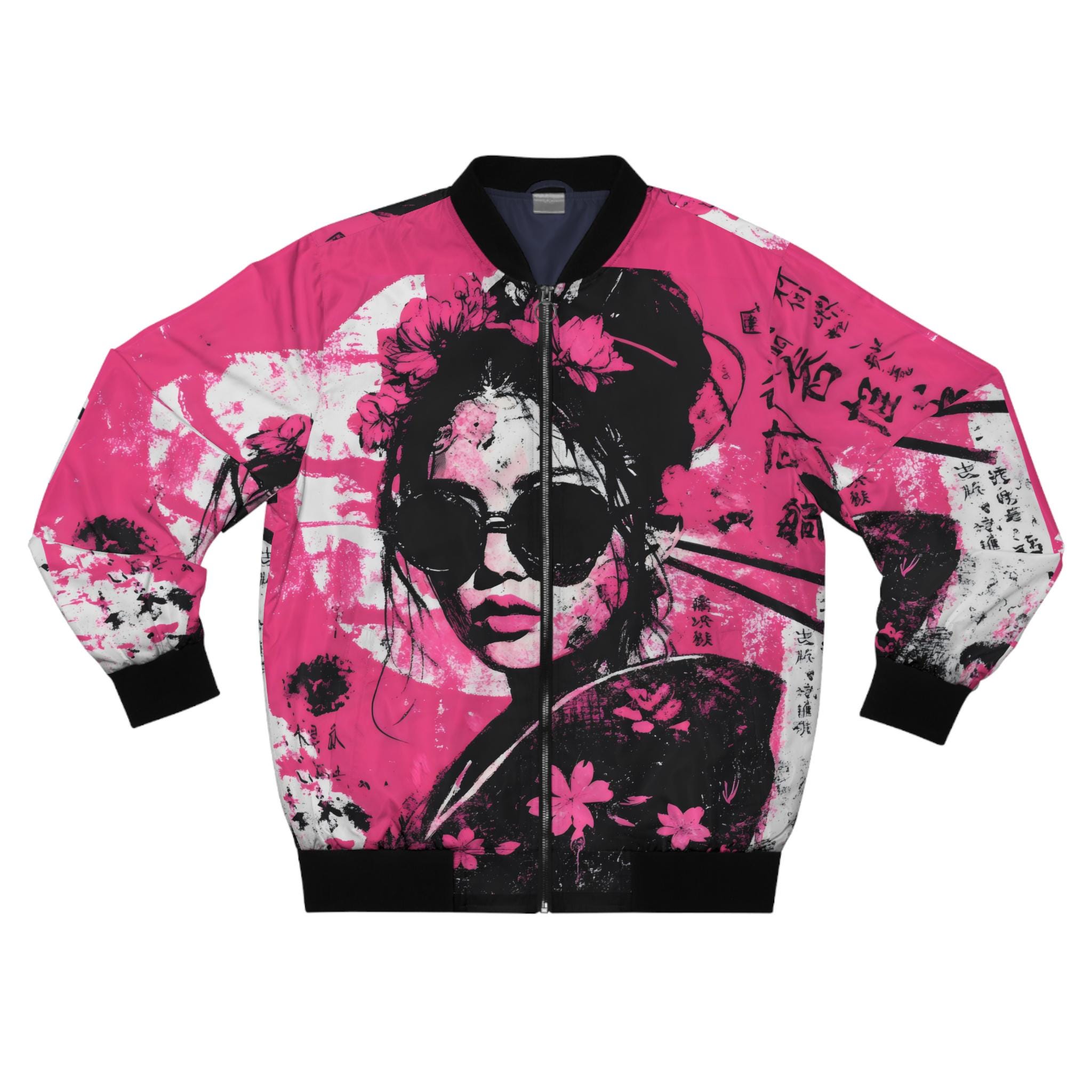 Copy of Retro Japanese Anime Bomber Men's Jacket ,Men's AOP Bomber Jacket,Japanese Streetwear Bomber Jacket