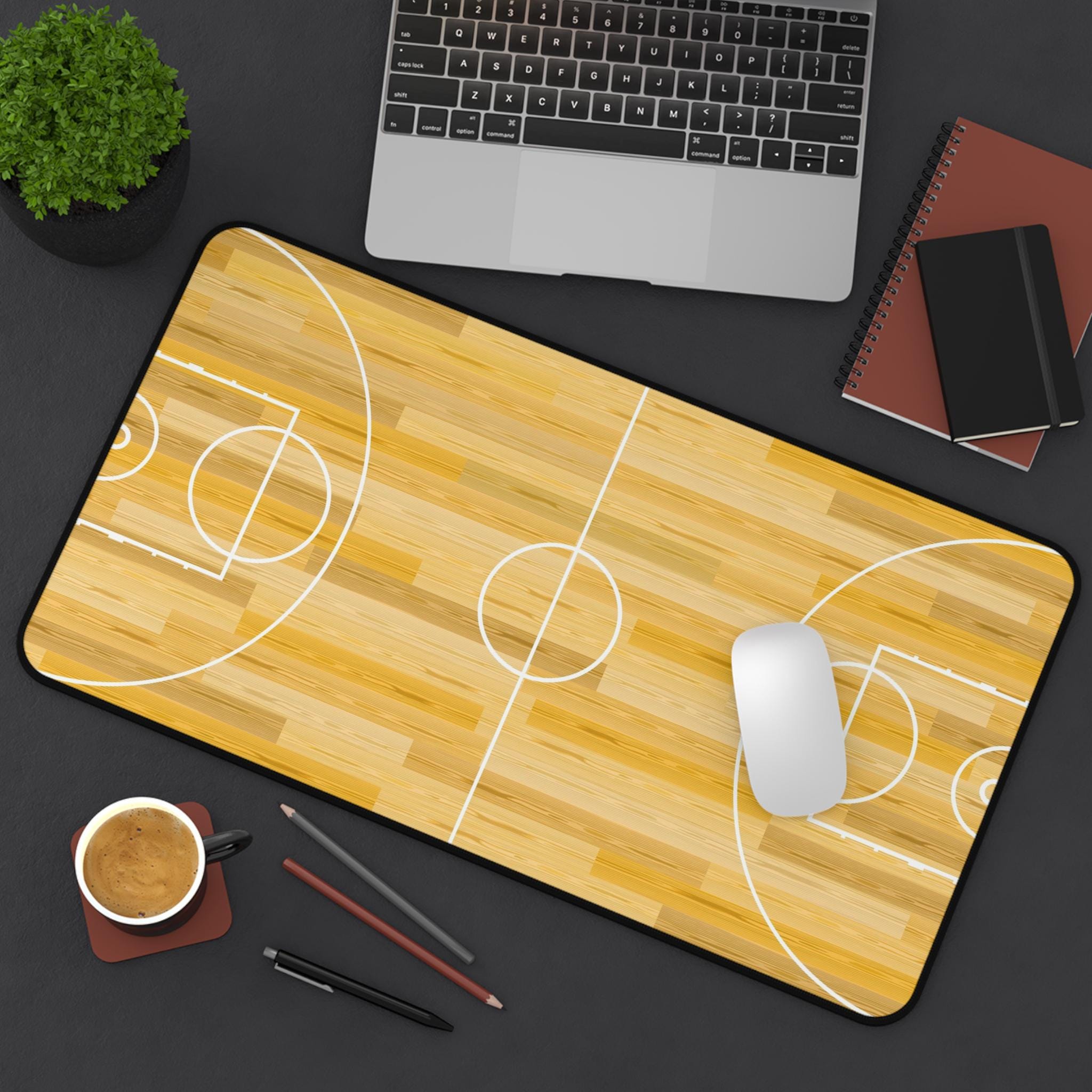 Basketball Court Desk Mat, Sports Lover Office Decor