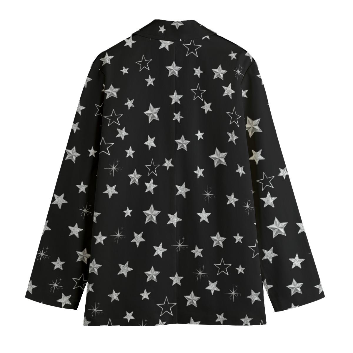 Women's Leisure Blazer silver stars Blazer stars jacket silver stars coat stars waistcoat silver stars casual blazer stars fashion