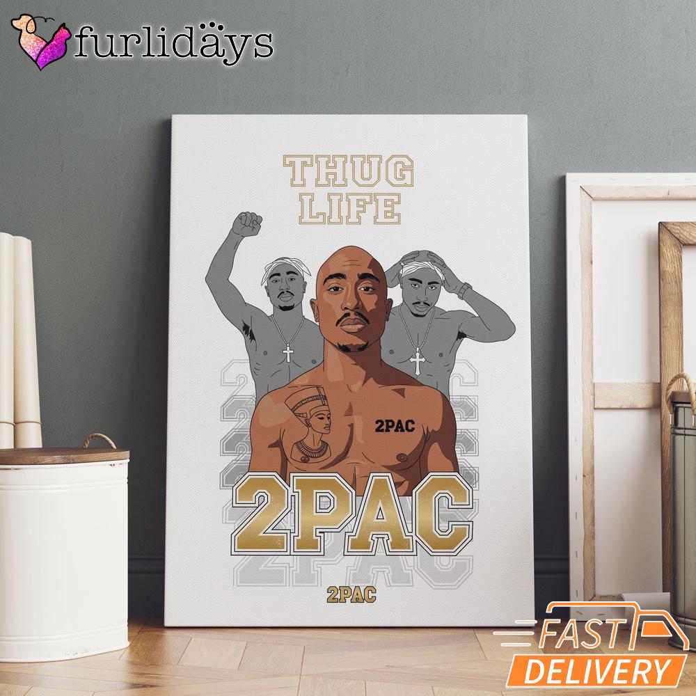 Tupac Thug Life Outlaw Canvas, Rap Lengends Poster