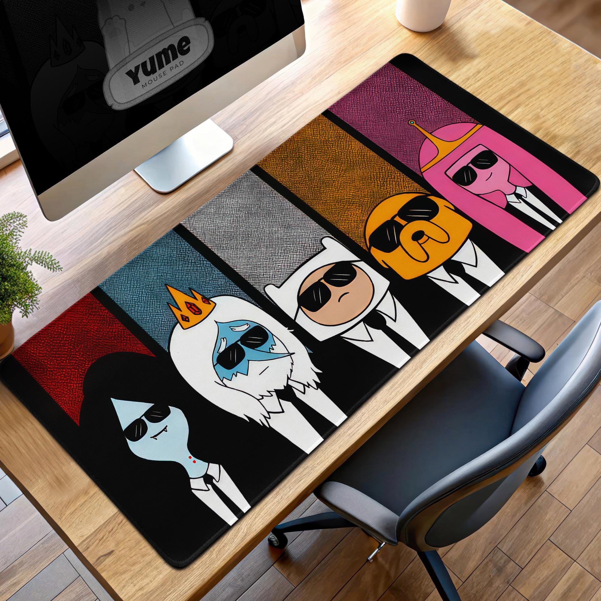 Adventure Time Gaming Mouse Pad, Finn and Jake Desk Mat, Cool Cartoon Pad