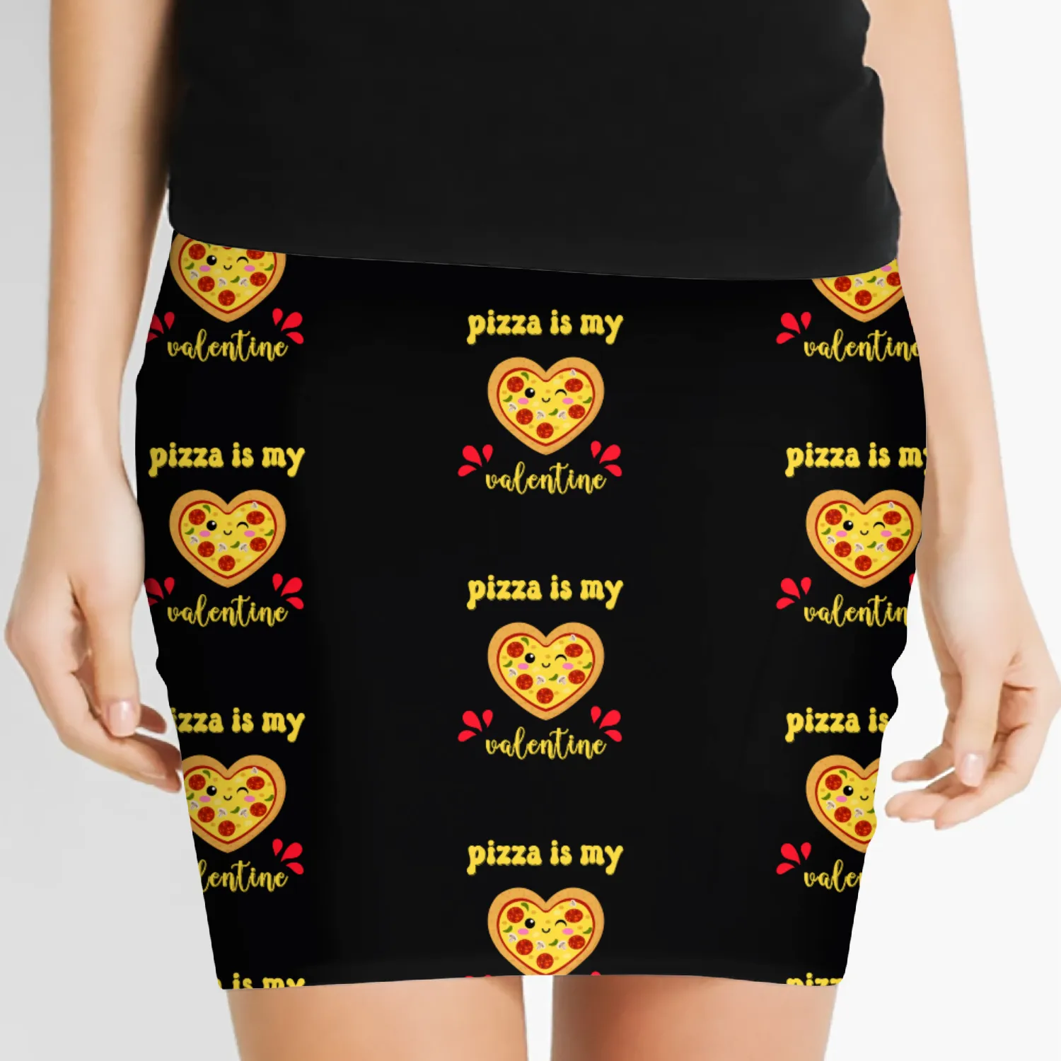 pizza is my valentine Women's Mini Skirts