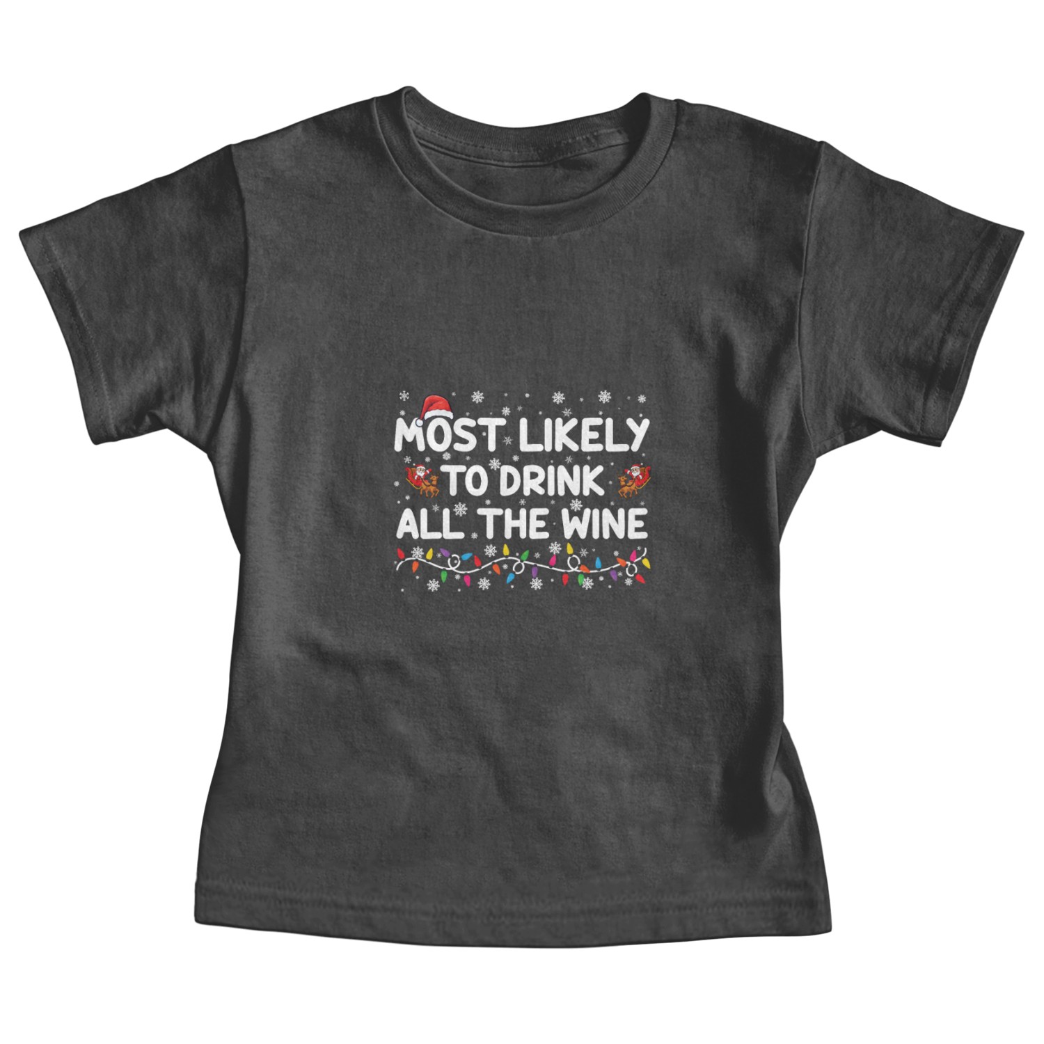 Most Likely To Drink All The Wine Family Christmas Baby Tees