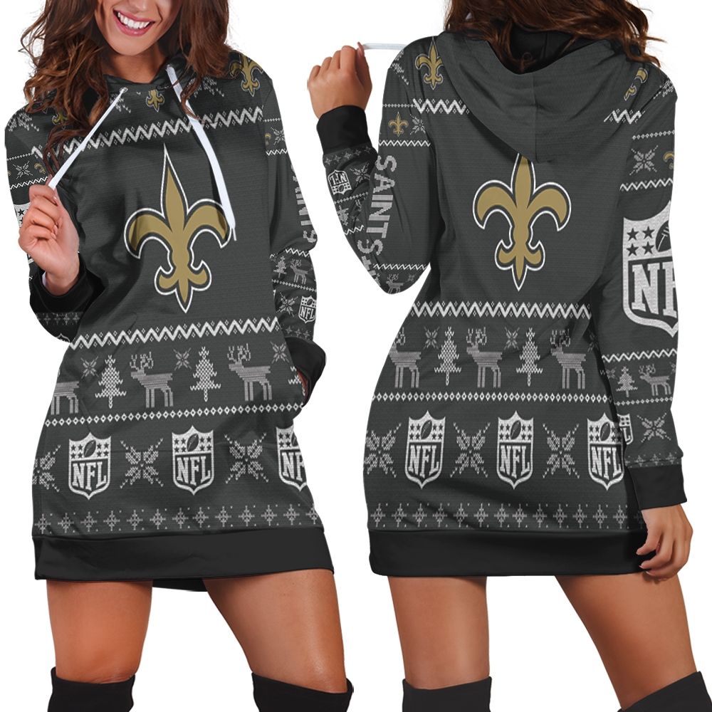 football New Orleans Saints Holiday Women Hoodie Dress