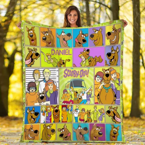 Personalized Never Too Old For Scooby Doo Characters Quilt Blanket